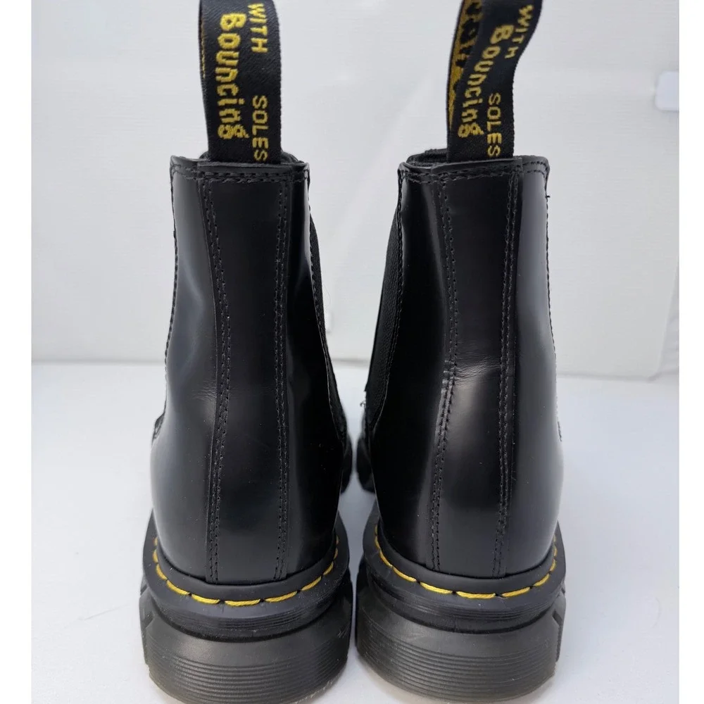 Dr. Martens Rikard Chelsea Boots Black Smooth Leather Platform Mens 11 LA004
